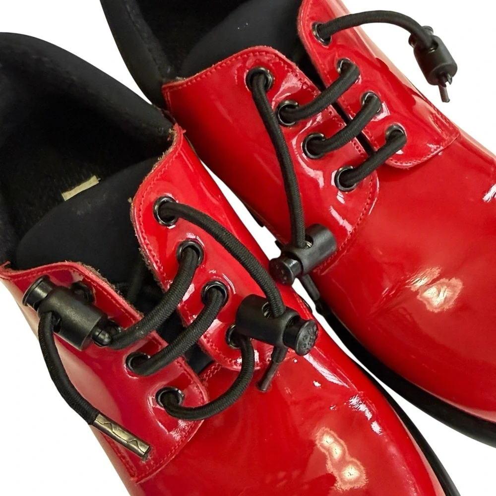 Guess Red Patent Leather Chunky‎ Lug Sole Lace-Up Shoes Club Kid Y2K Women's 8